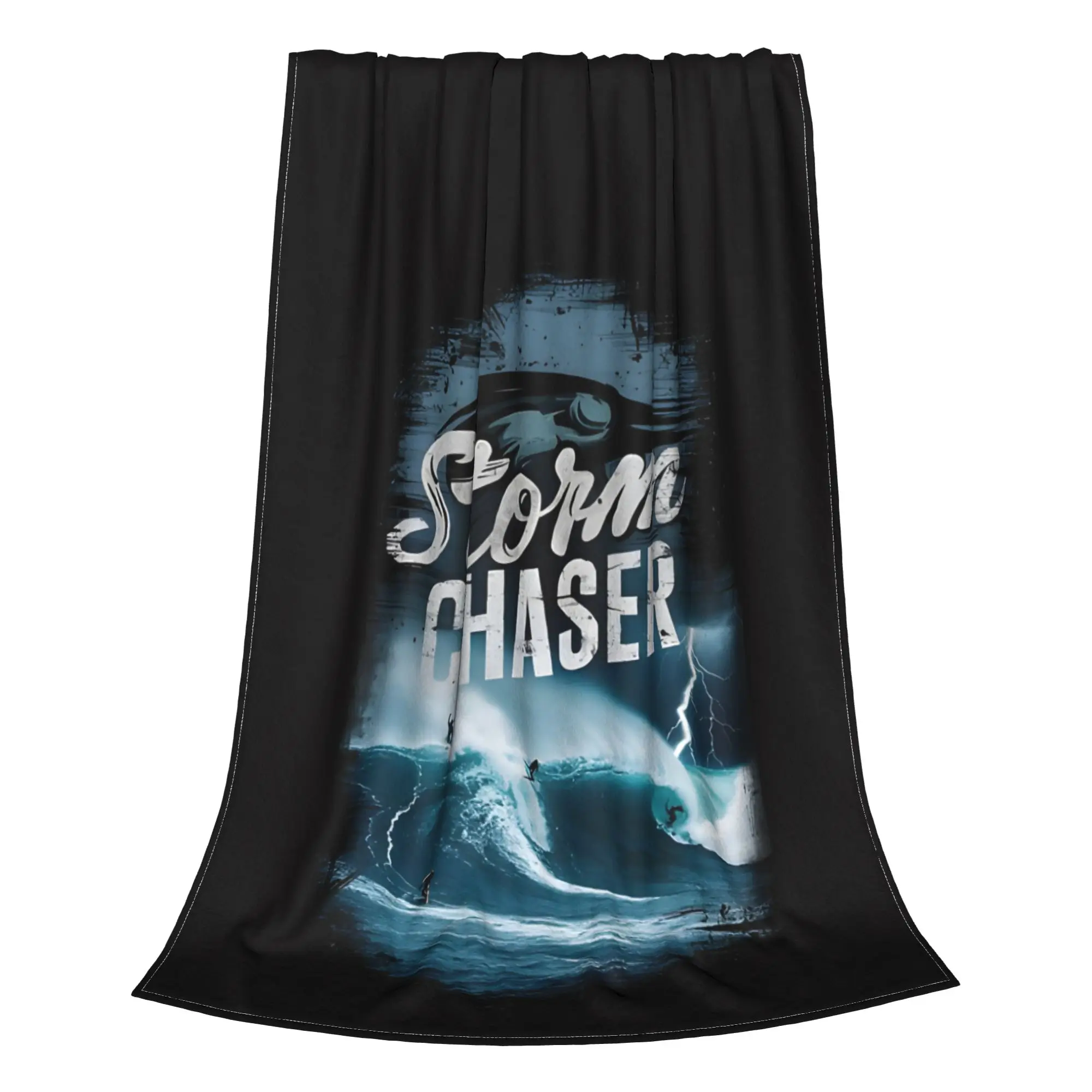 1PC Home Cutecore Storm Chaser Epic Surfer Lightning Trippy Landscape Blanket Super Cosy Plush Home Living Room Sofa Halloween
