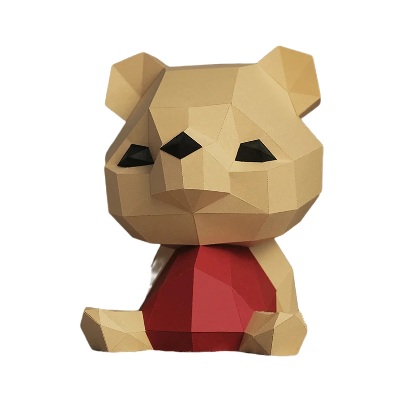 Simpatico orsetto modello di carta decorazioni per la casa decorazione da scrivania ornamento della stanza papecraft puzzle 3D fai da te giocattoli creativi fatti a mano