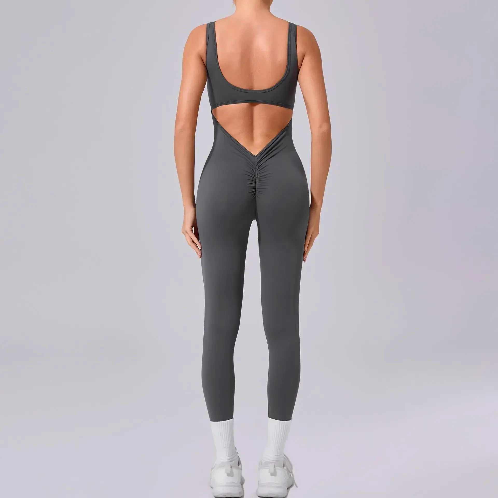 

Seamless Yoga Jumpsuits Sports Fitness Peach Hip Lift Backless with Chest Pads Yoga Suits Gym Leggings Sportswear for Women