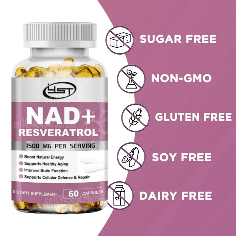 NAD + Resveratrol - Anti-Aging Cell Booster,NAD+ Booster, Nicotinamide Riboside Alternative, Natural Energy & Cellular Health