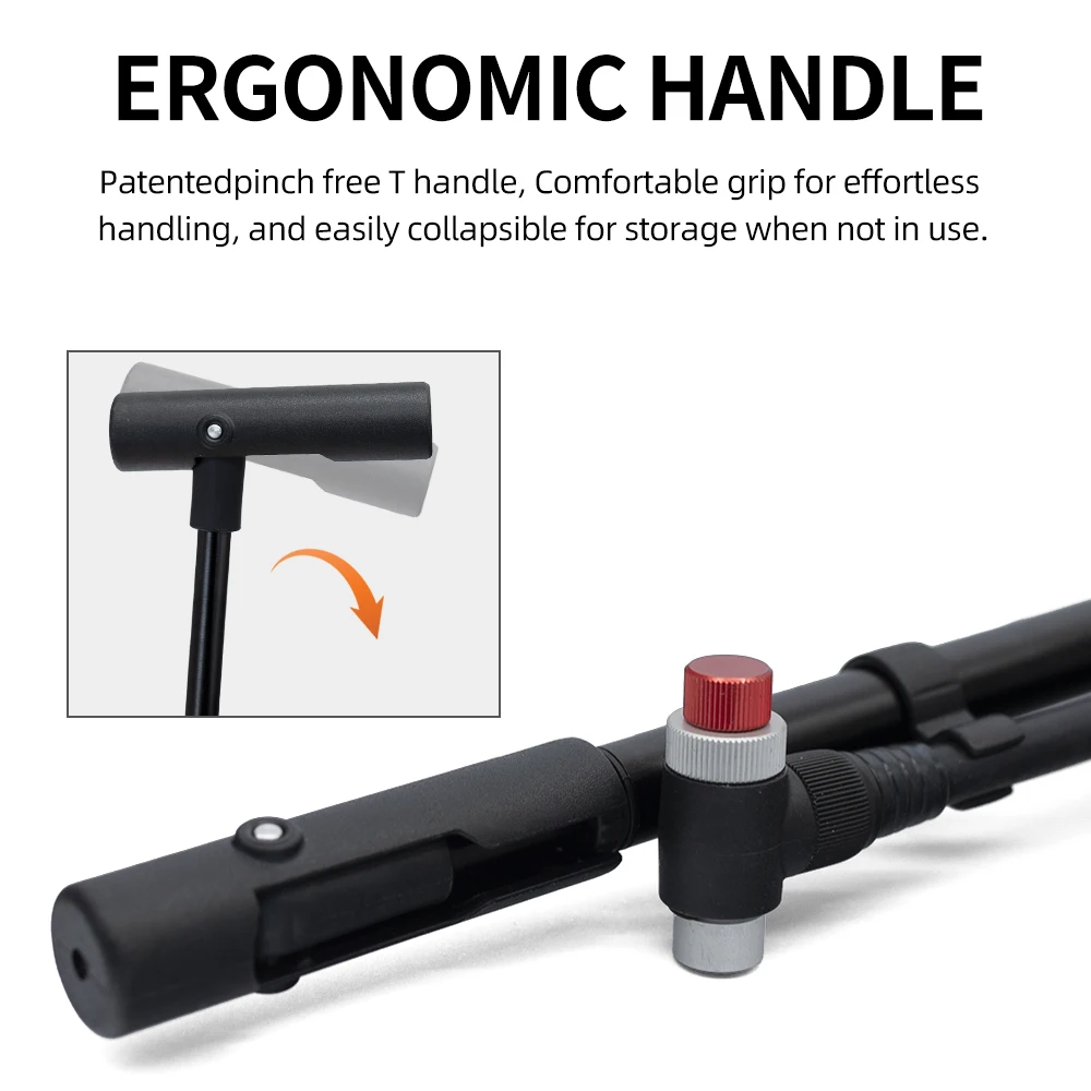 ThinkRider Portable High-pressure 350psi Bike Air Pump with Gauge for Fork & Rear Suspension Shock Absorber Mountain Bicycle view 2
