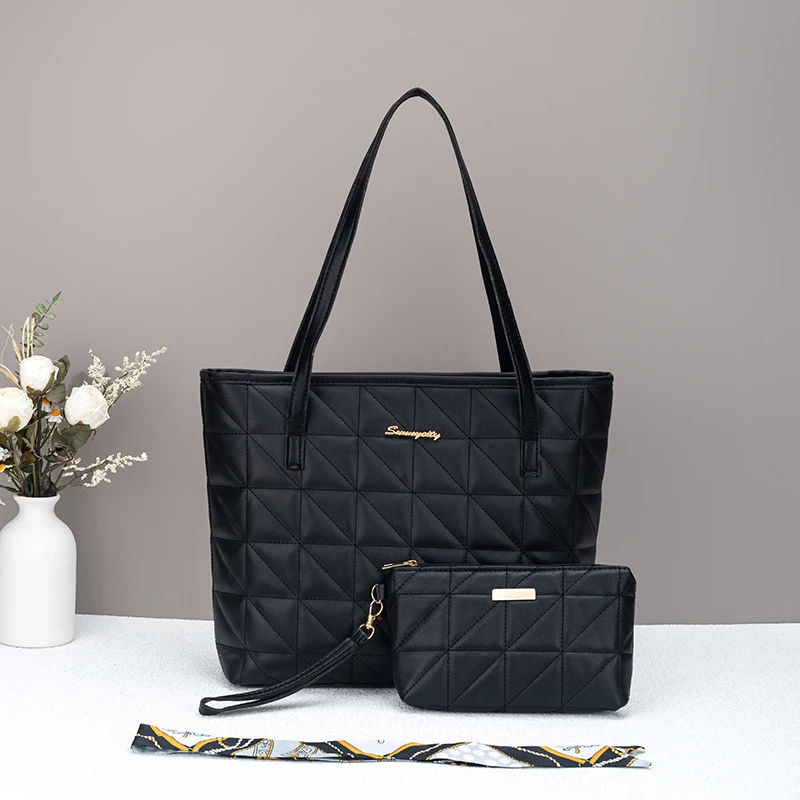

Ladies' wave patterned embroidered shopping bag, high-quality handbag for work and commuting
