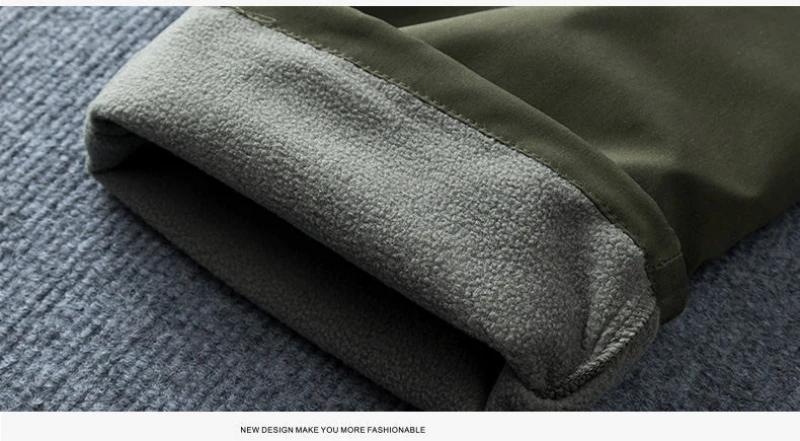 Herren Winter Winddichte Cargo-Hose mit Fleece-Futter, Outdoor Wasserdichte Warme Hose, Gerade Geschnittene Lässige Weite Hose mit Mehreren Taschen – Detail 14