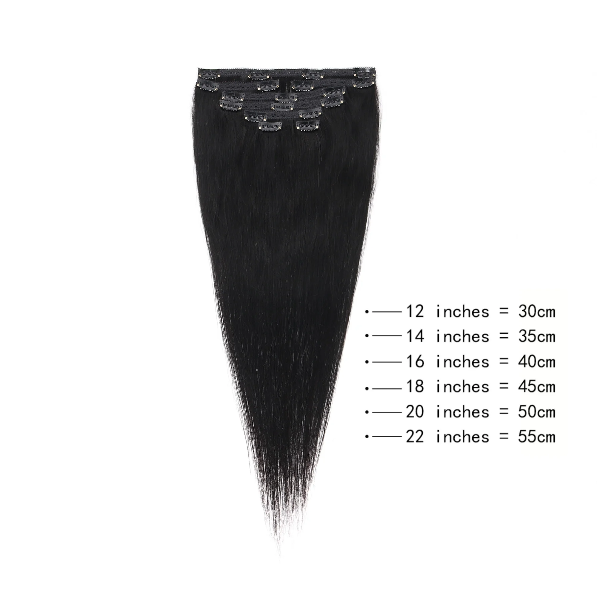 كليب في وصلات الشعر شعر بشري حقيقي كامل مشبك للرأس في وصلات شعر طبيعية مستقيمة سلس لا تشابك ولا ذرف #5