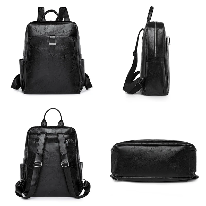 Women PU Leather Shoulder Bag Large Capacity Backpack School Bags For Teenage Girls Ladies Travel Bagpack Mochila Feminina SAC