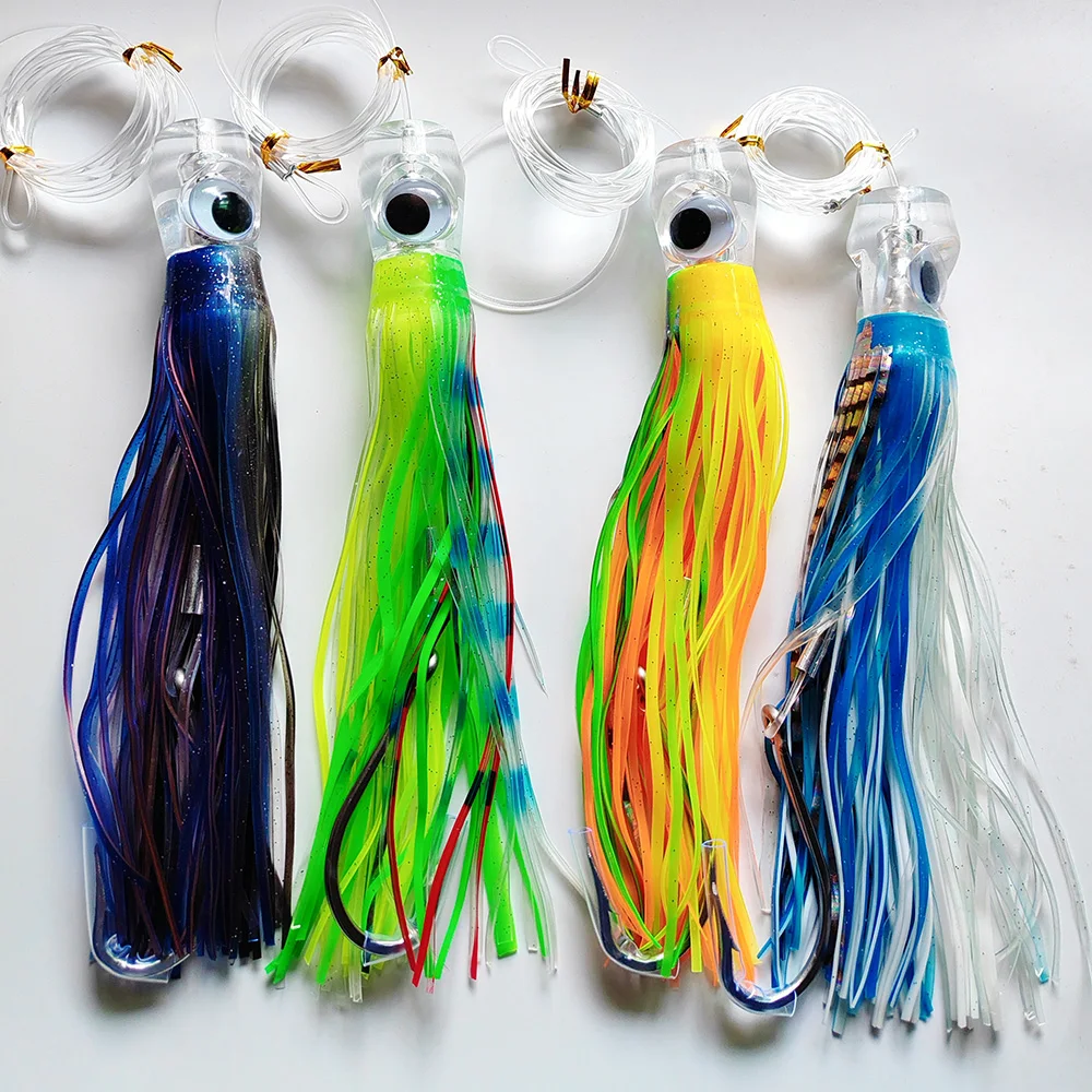 1pc 65g100g Saltwater Billfish Lure Trolling Lures Squid Skirts Tuna Deep Sea Boat Big Game Fishing for Mahi Marlin Wahoo