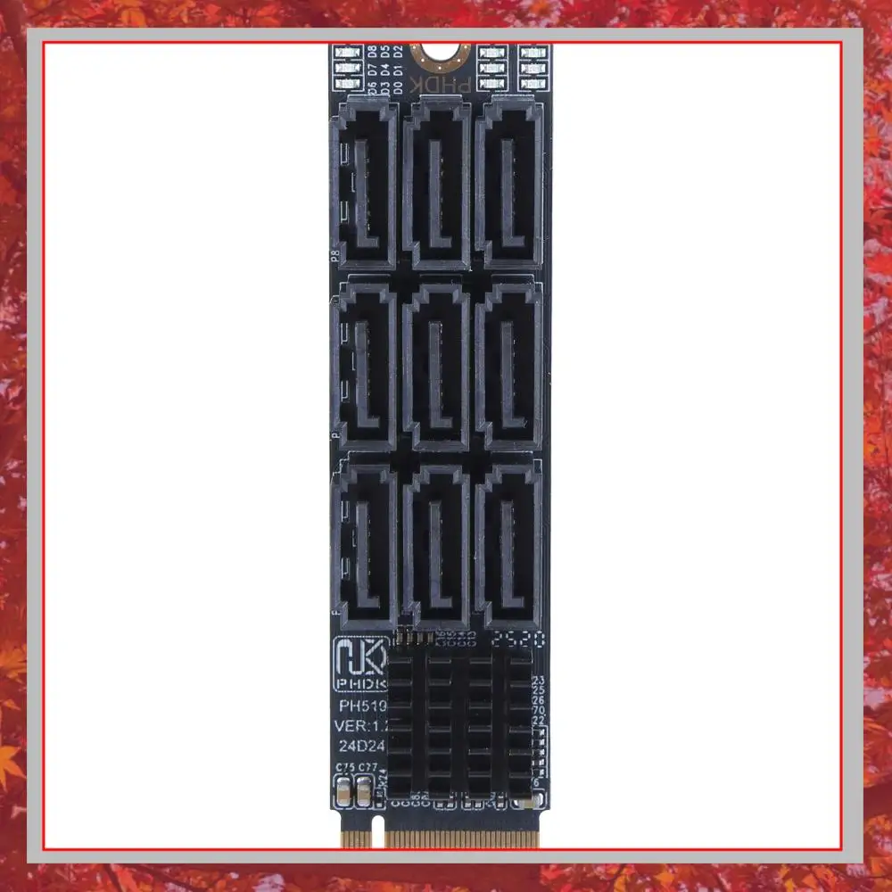

Адаптер-карта SATA 3.0 на M.2 NVMe с 9 портами, 6 Гбит/с, M-Key PCIe, для подключения жестких дисков HDD/SSD, контроллер для NAS-хранилищ