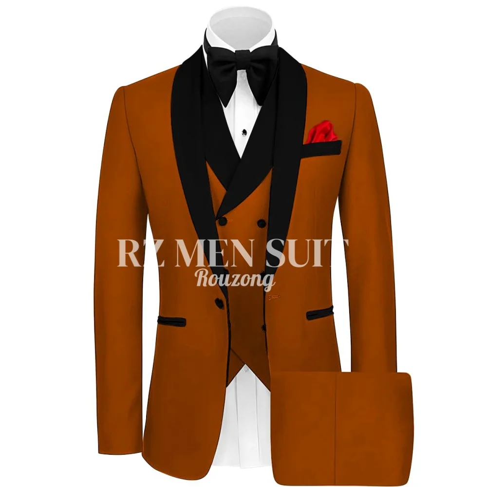 

Mens Tuxedo Suit for Men 3 Piece Suit Double Breasted Vest Wedding Prom Suits vestido de novia costume homme