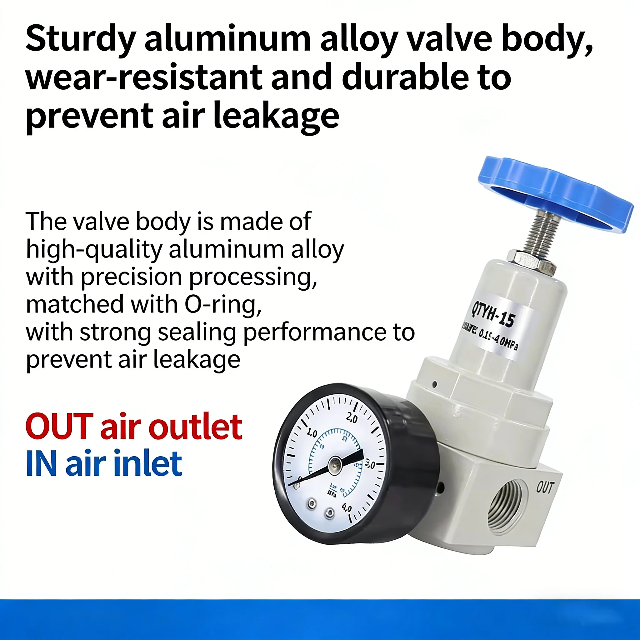 High Pressure Pneumatic Regulating Valve Reducing Valve QTYH-08-10-15-20-25-32-40-50 High Pressure  40KG