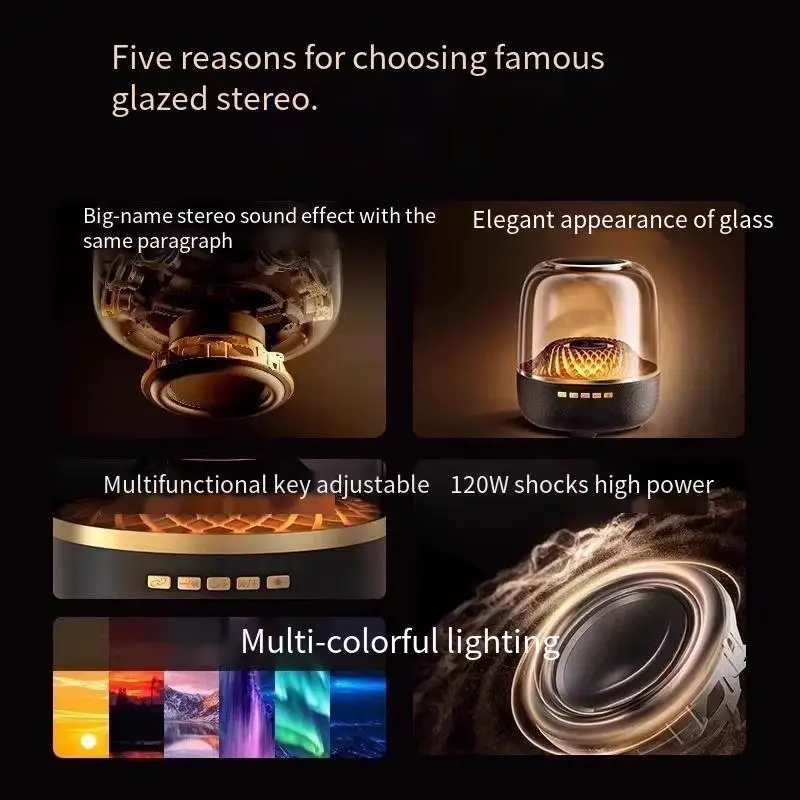 جديد هارمان زجاج جديد الجيل الرابع بلوتوث الصوت سطح المكتب RGB مضخم صوت لاسلكي مصباح لتهيئة الجو المتكلم #3