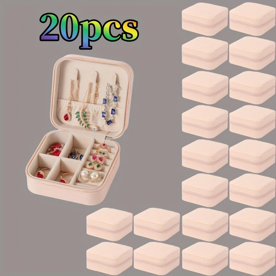 

20pcs Portable Jewelry Box, PU Leather Travel Jewelry Box, Perfect Gift for Christmas and Graduation Season
