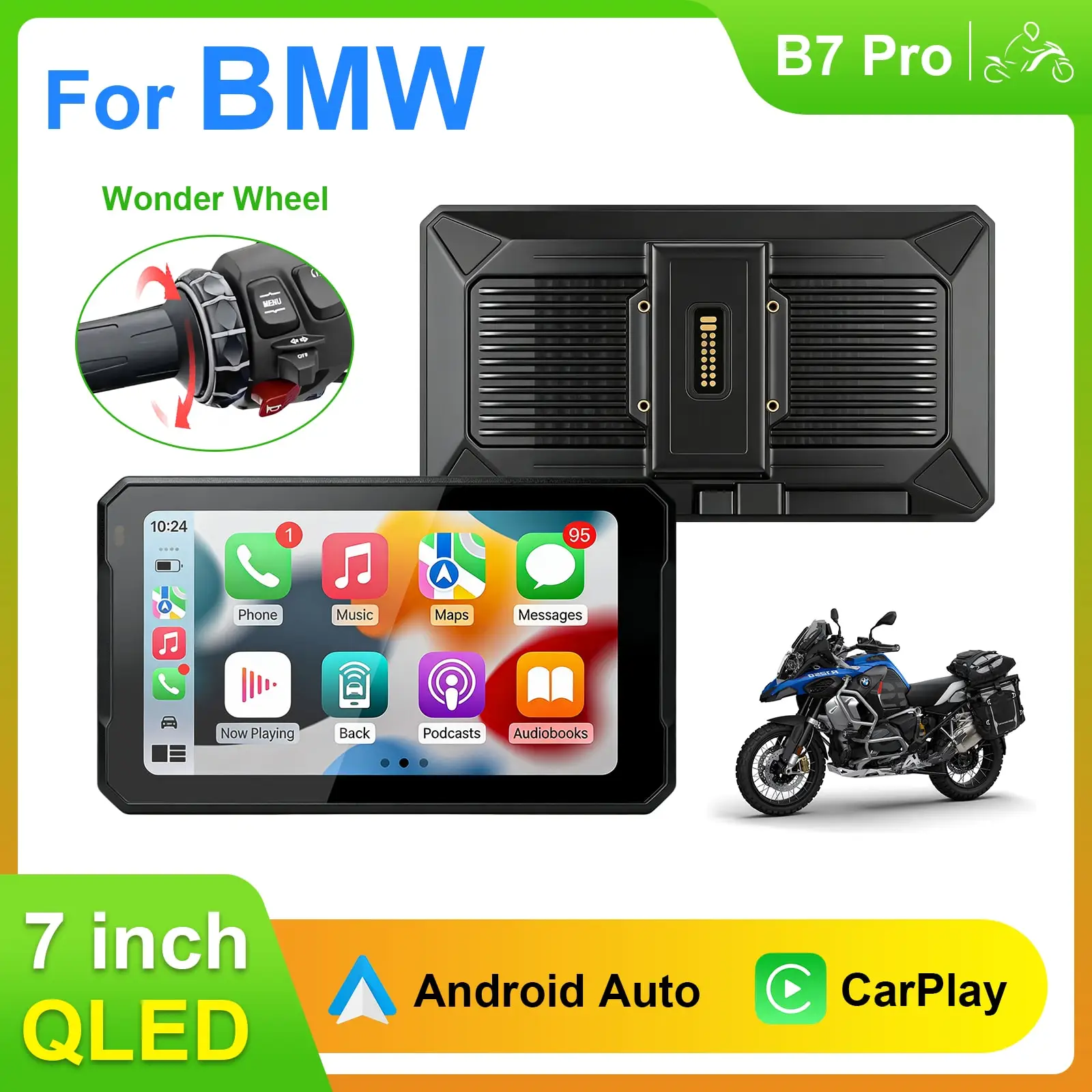 IYING B7Pro Kabelloses Carplay Android Auto für BMW XR M1000 R1200GS R1250GS S1000XR R1300GS 7-Zoll Tragbarer Motorrad-Navigator
