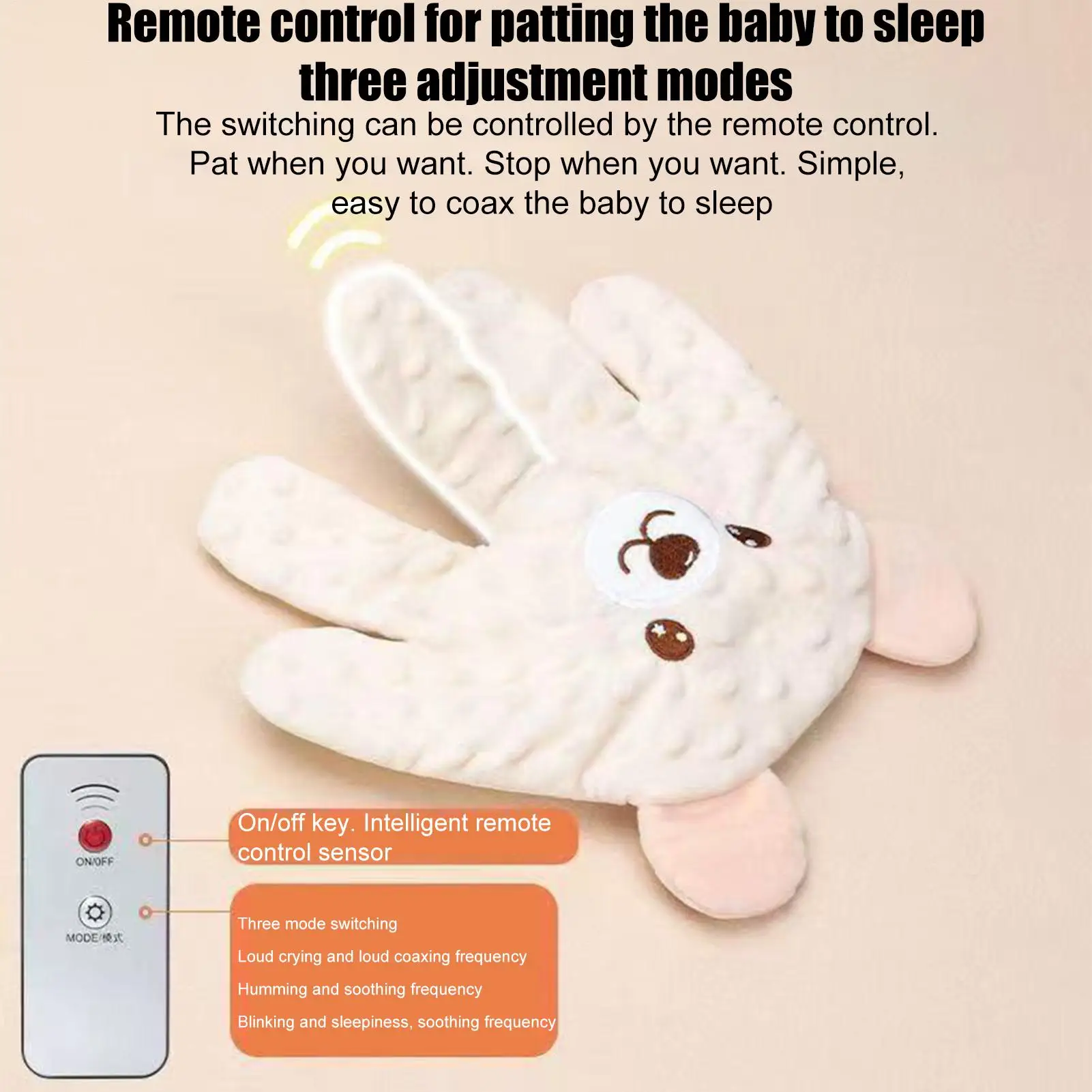 Baby Patting Pillow Patting Soother Pillow for Baby Electric Automatic Pat Hand Soother Cute Dolls Sleeping Aid Companion  Hand