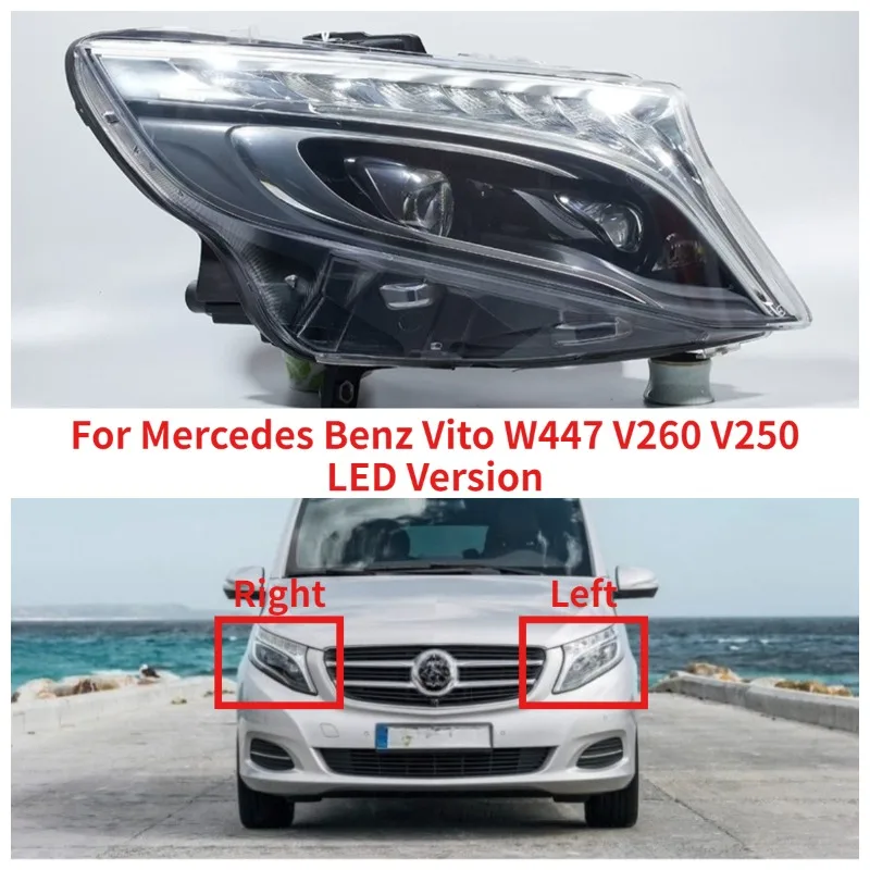 

Передняя фара в сборе для Mercedes-Benz Vito W447 V250 V260 2015-2023, только для светодиодной адаптивной системы освещения