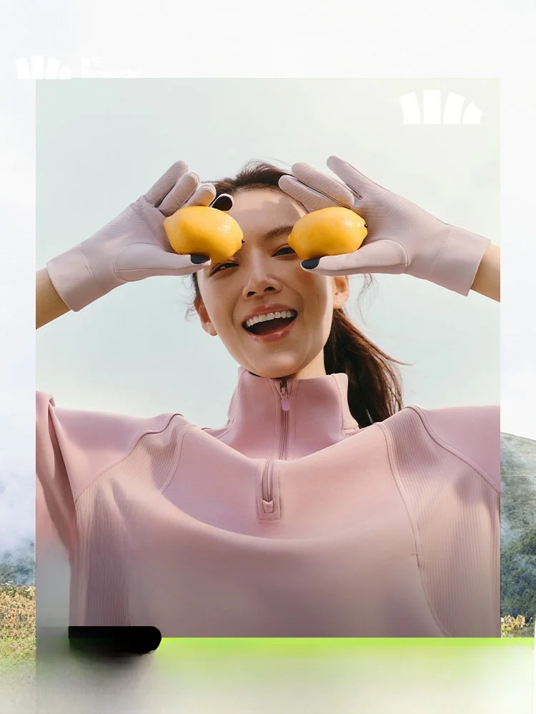 warm-fleece-lined-touchscreen-bicycle-gloves-women's-autumn-winter-cycling-vehicle-anti-slip-banana-leaf-gloves