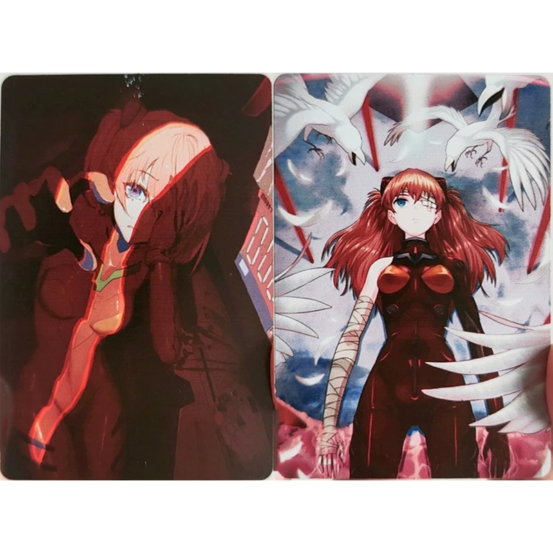 Anime Goddess Story EVA DIY ACG Metal Glitter Collectible Card Christmas Birthday Gift Asuka Langley Soryu Ayanami Rei