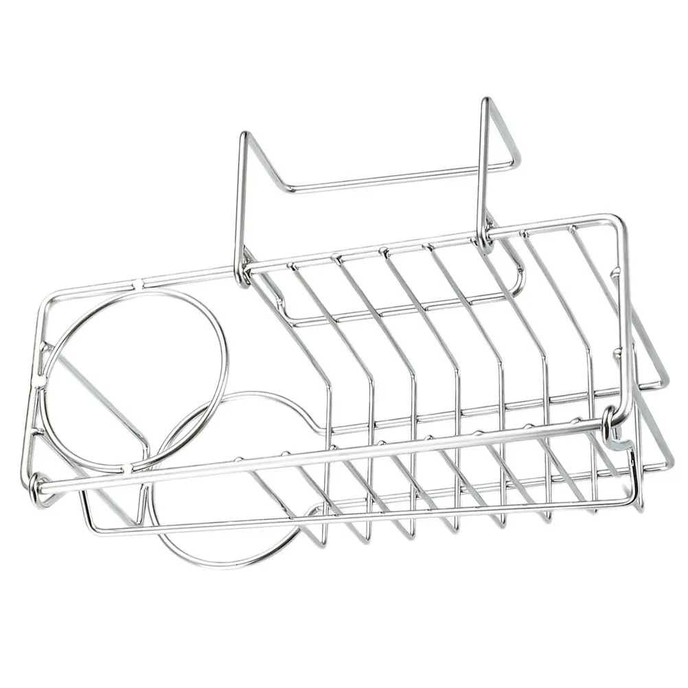 

Hanging Sink Basket Stainless Steel Kitchen Sink Drainer with Detachable Design for Sponge Holder Cloth Storage Drain Rack