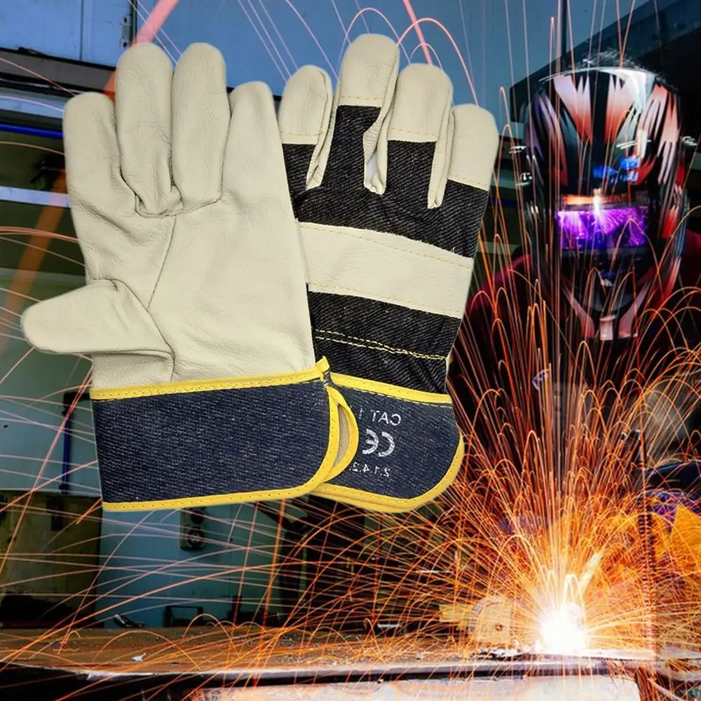 Dayanıklı Beyaz Kaynak Eldivenleri Aracı Kaynakçı Malzemeleri Deri Koruyucu Eldivenler Rahat Aşınmaya Dayanıklı Çalışma Güvenli Eldiven
