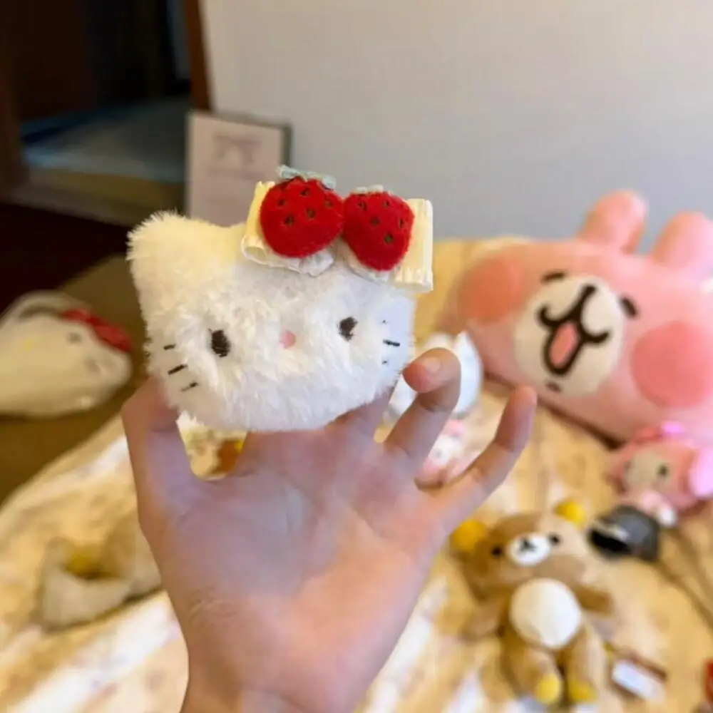 Sanrio Japanese Hello Kitty Melody Hairclip Sweet Stuffed Hair Rope Cartoon Cute Strawberry Bowknot Kitty Cat Hairpin Hair Rope