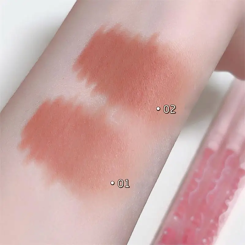 Matita per labbra opaca a doppia testa Penna per rossetto a lunga durata Tazza antiaderente Matita per labbra in velluto impermeabile con pennello Cosmetici per il trucco