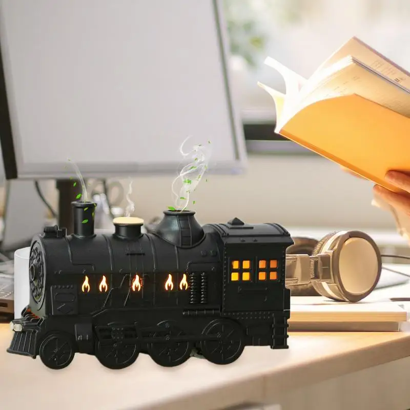 Retro Train Humidifier Train-Shaped Scent Diffuser Train-Shaped Oil Diffuser With Quiet Cool Mist For Bedroom Bathroom Car