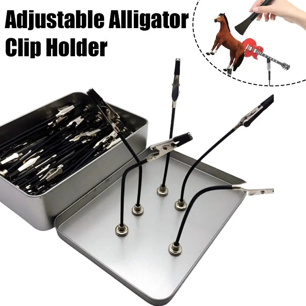 12/1PC Magnetic Crocodile Clip Flexible Crocodile Clip Set Model Coloring Clip Painting Display Stand Base Bracket