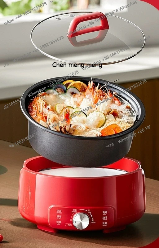 وعاء تسخين كهربائي منزلي وعاء طبخ كهربائي متعدد الوظائف، وعاء تسخين كهربائي مقسم