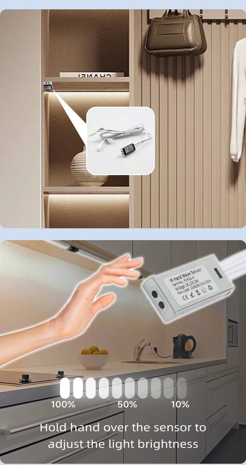 Infrarot-Türsteuerungs-Dimmsensor-Schalter DC12 24V für Schranktür-LED-Licht, automatisches Ein-/Ausschalten des Lichts – Detail 3