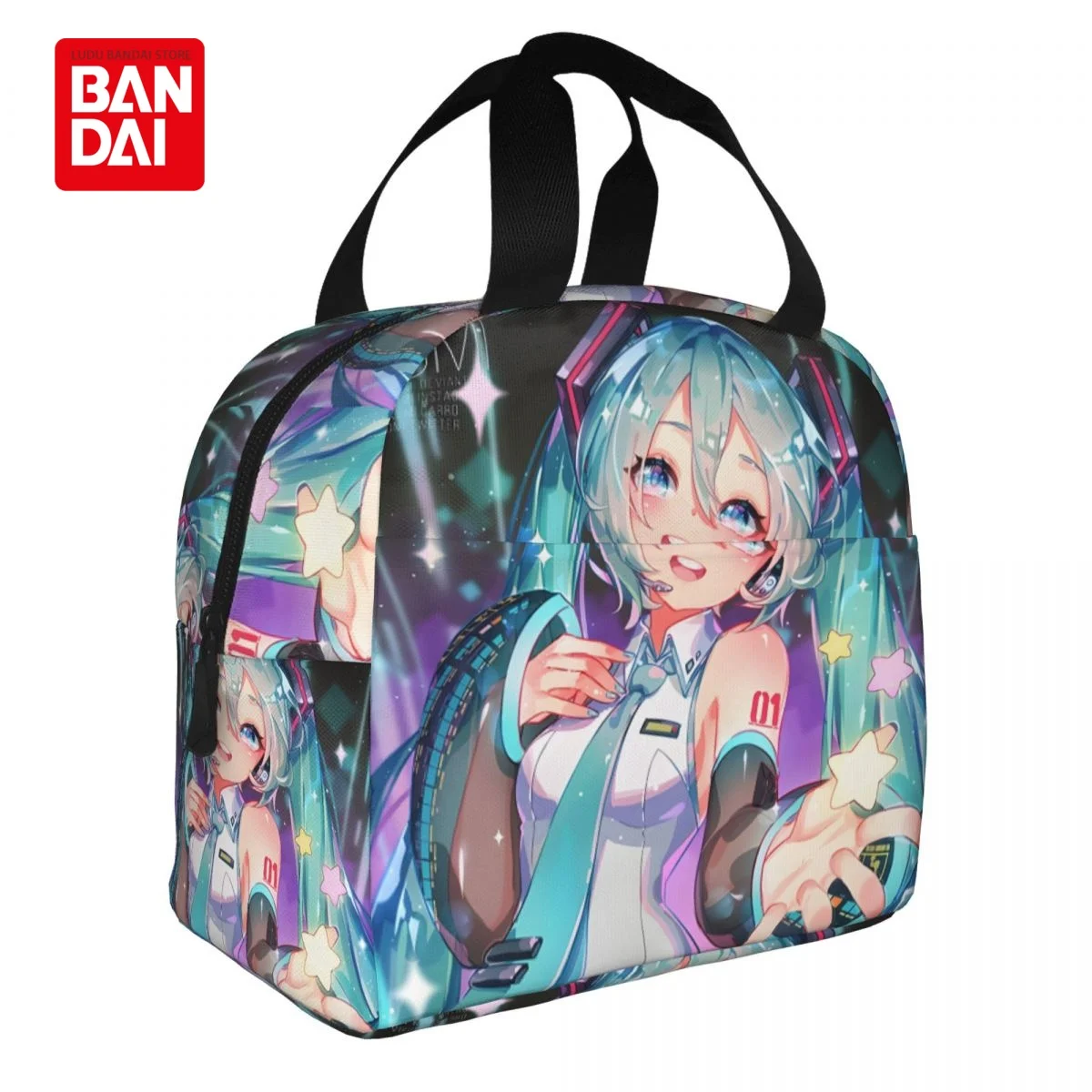 Hatsune Miku Weak Voice Insulated Lunch Bag for School Kids Office Sac Lunch Portable Thermal Cooler Lunch Box Handbag Gift