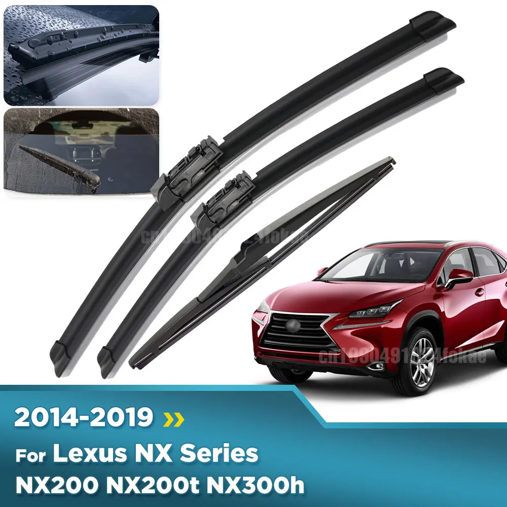 

Для Lexus NX Series NX200 NX200t NX300h 2014-2019 стеклоочиститель передние и задние щетки стеклоочистителя лобовое стекло щетки 26 "16" 12"
