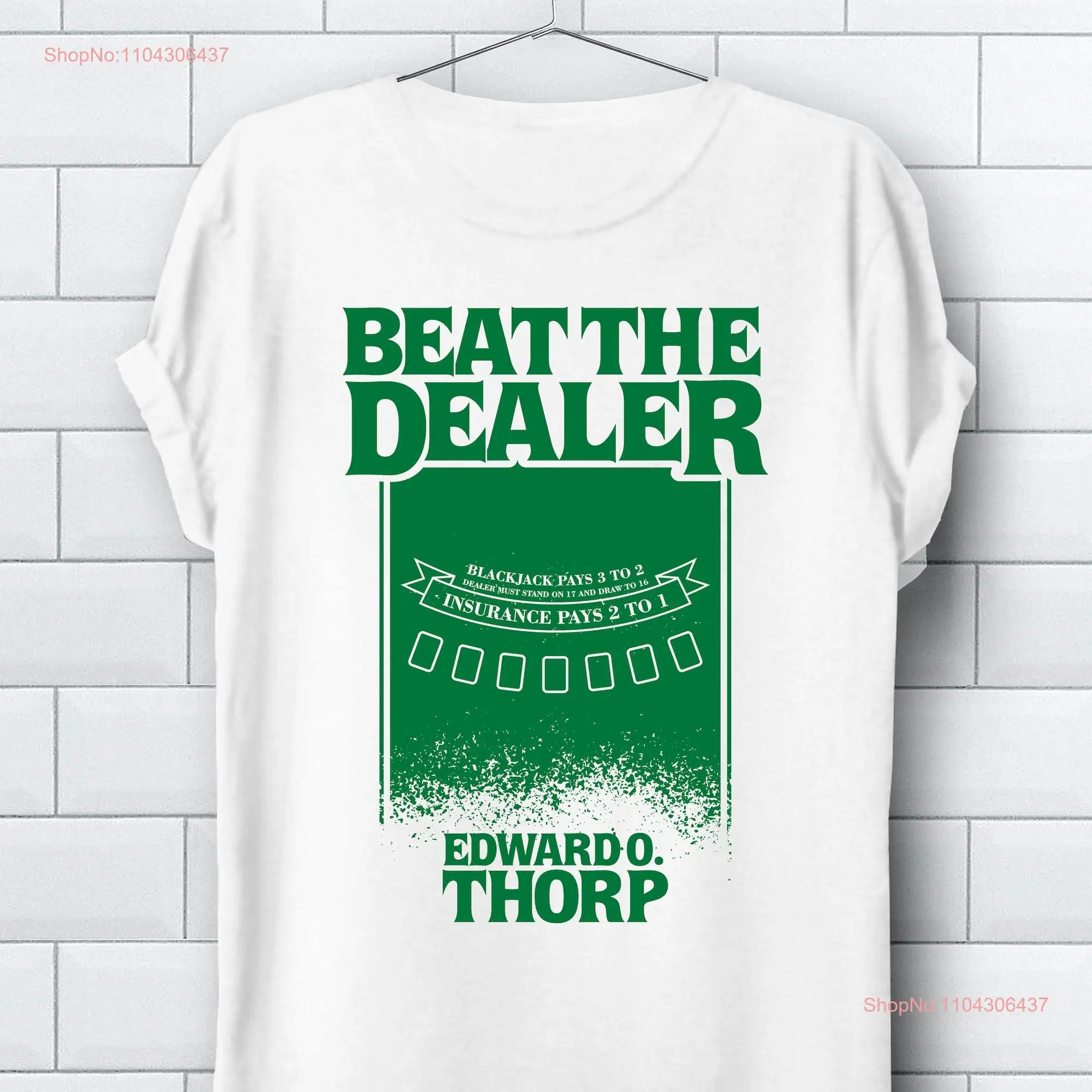 Beat The Dealer T shirt Ispired From Edward O Thorp No1 Book About BlackJack Best for Gamblers Players Poker Casino