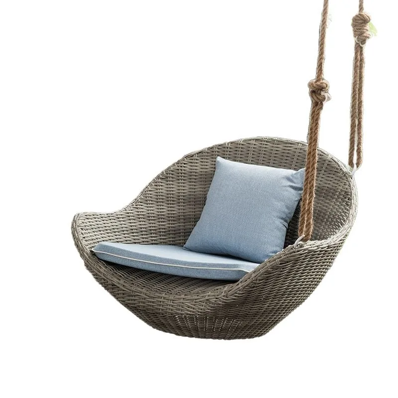 Household Basket Rattan Chair, Indoor Balcony  Chair Rocking Chair, Cradle Chair Patio Hammock Outdoor
