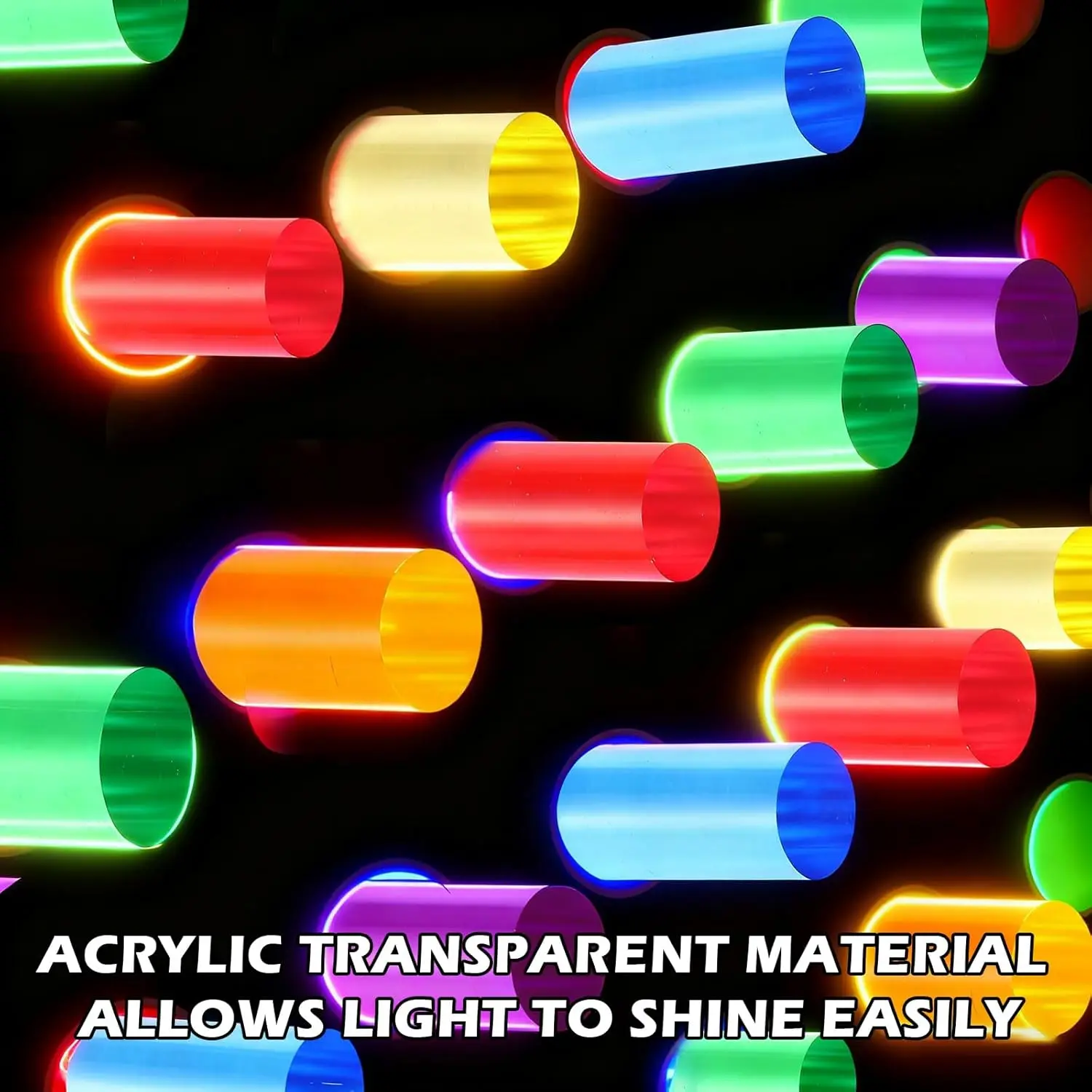 Varillas de pasador acrílicas Reemplazo de tablero de clavija de luz LED para pared de clavija LED, clavijas iluminadas coloridas para juegos creativos - 1 x 4