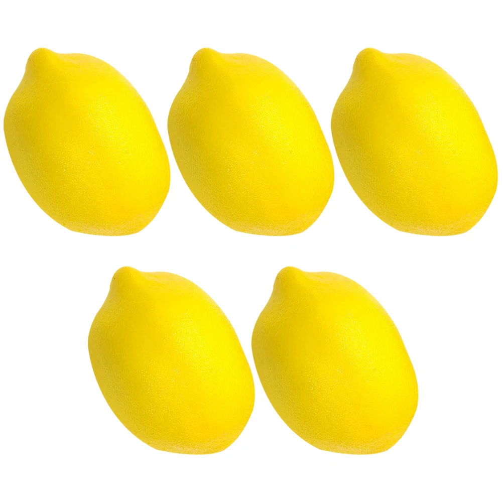 

5pcs Artificial Lemon Decor Fake Fruits Home Kitchen Party Table Foam Realistic Photography Props Scene Layout Fruit Model