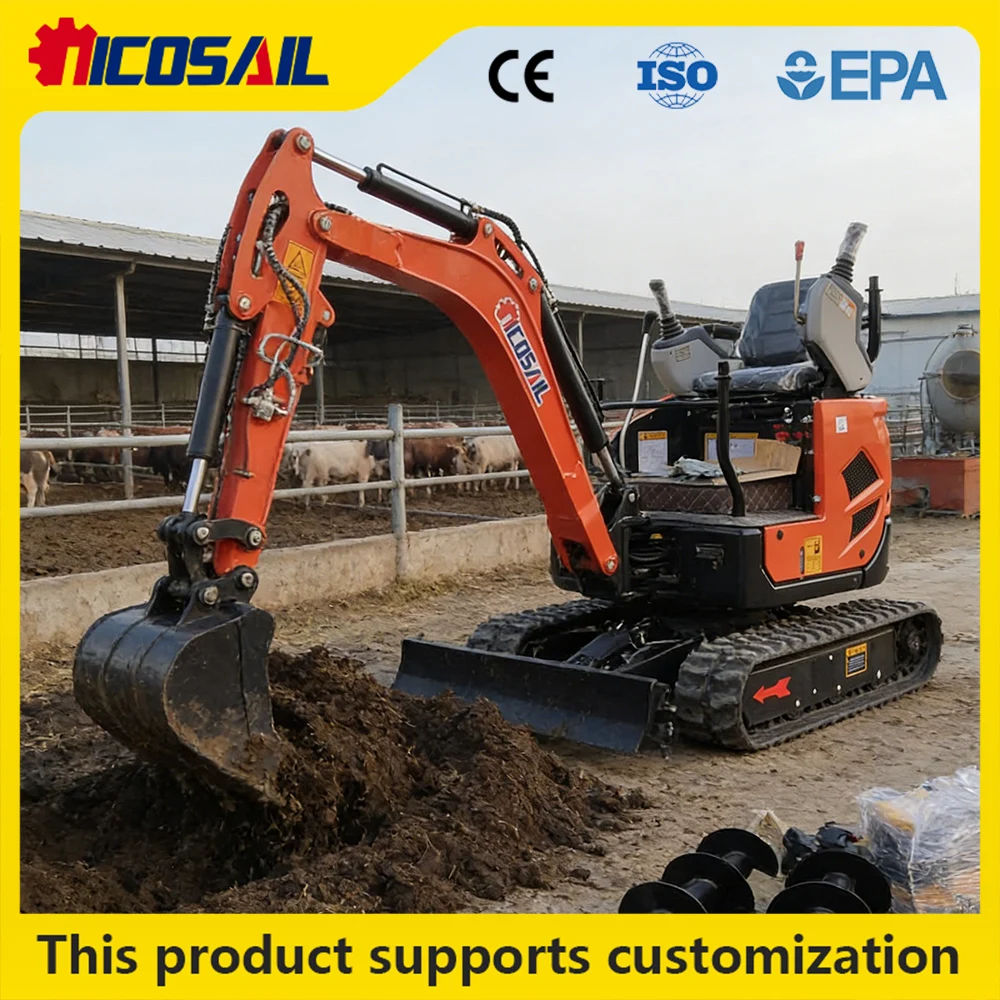 

1.2 Ton Mini Excavator Hydraulic Rubber Track CE EPA Certified for Farm Garden Construction Digging Trenching