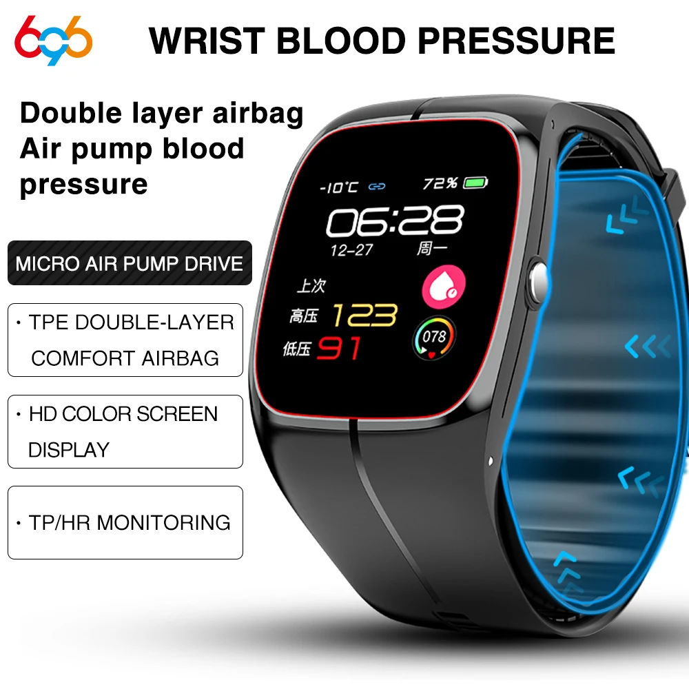 New Blood Pressure Blood Oxygen Temperature Heart Rate Monitor Smartwatch Men Women Waterproof Sleep Sport Smart Watches Health