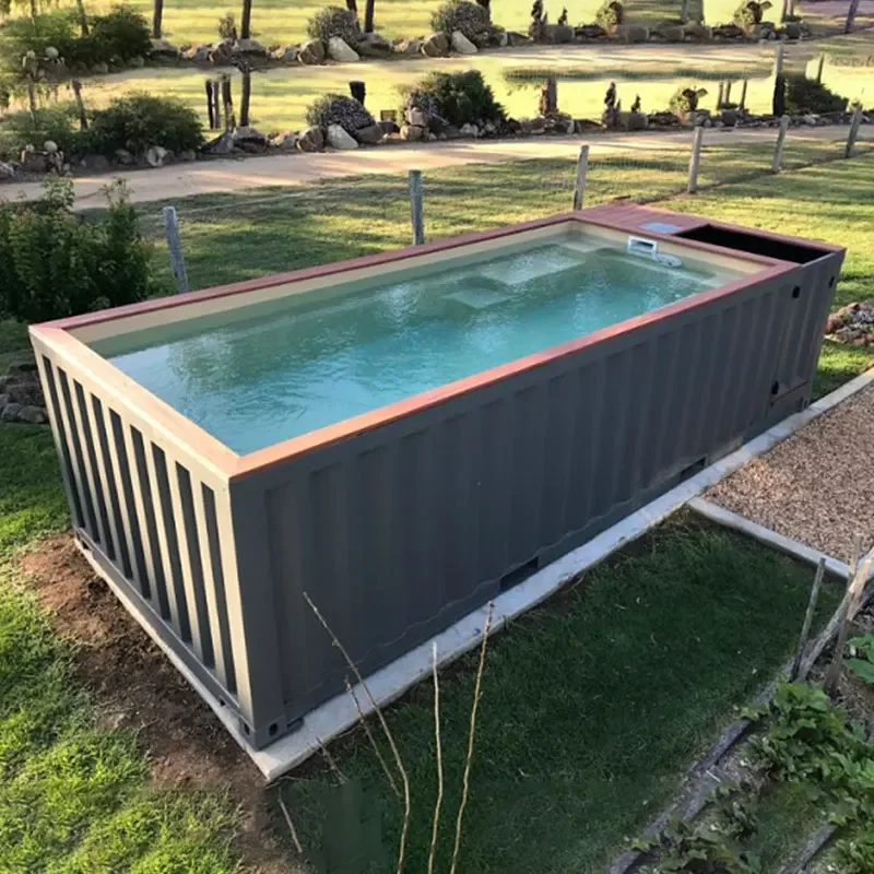 Custom Design Prefab Diving Pools Divers Training Big Outdoor Acrylic Window Fiberglass 20ft 40ft Container Swimming Pool