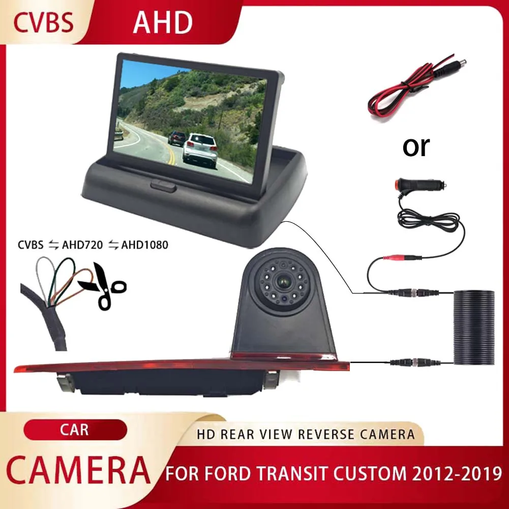 HD Rear View Reverse Camera BackUp Parking Brake Light Camera For Ford Transit Custom 2012-2017 2018 2019