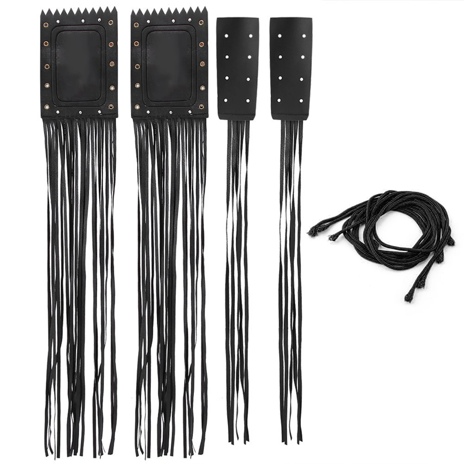 1set Universal Motorcycle Synthetic Leather Handlebar Cover Tassel Fringe Grip Cover Lever Tassel Fringes Cover Decoration