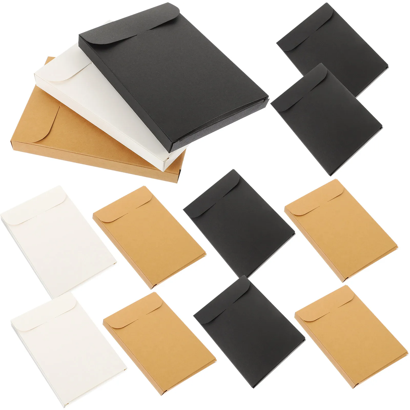 15Pcs Paper Postcard Box Blank Design Easy Assemble Lightweight Card Storage Container Multi-Use Paper Box Postcard Container