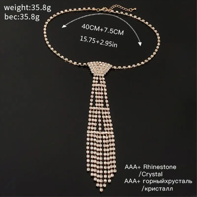 LXAD Модное ожерелье в галстуке инкрустированная хрусталь