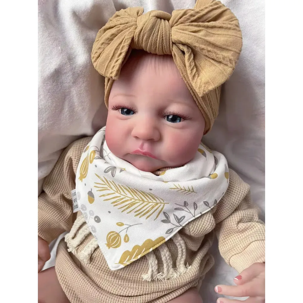 18inch Reborn Baby Doll Sleeping Levi Lifelike Handmade 3D Skin with Visible Veins Muñecas Bebe Reborn Real Looking Baby Dolls