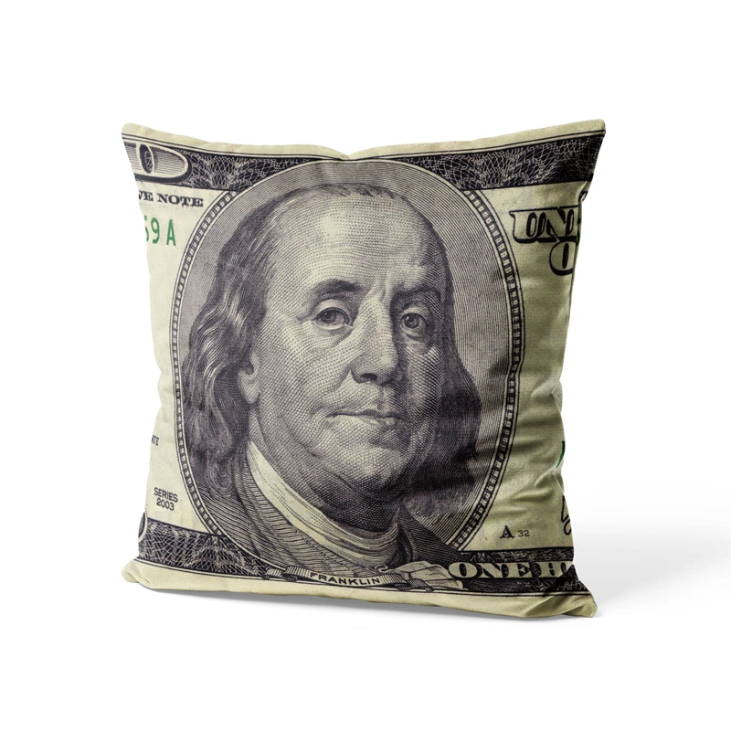 Aertemisi 18'' x 18'' 100 United States One Hundred Dollar Bill Square Throw Pillow Cushion Covers Cases Pillowcases 45cm x 45cm