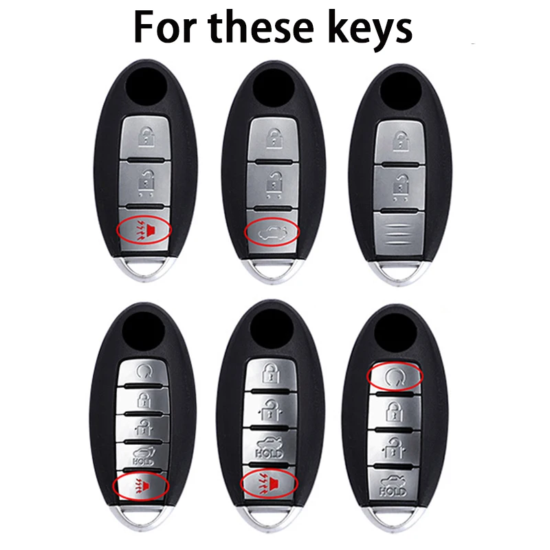 Car Key Case Cover for Nissan Leaf Micra Qashqai J11 J10 X Trail T32 Versa Note Patrol 3 4 5 Buttons Key Fob Protector Keychain