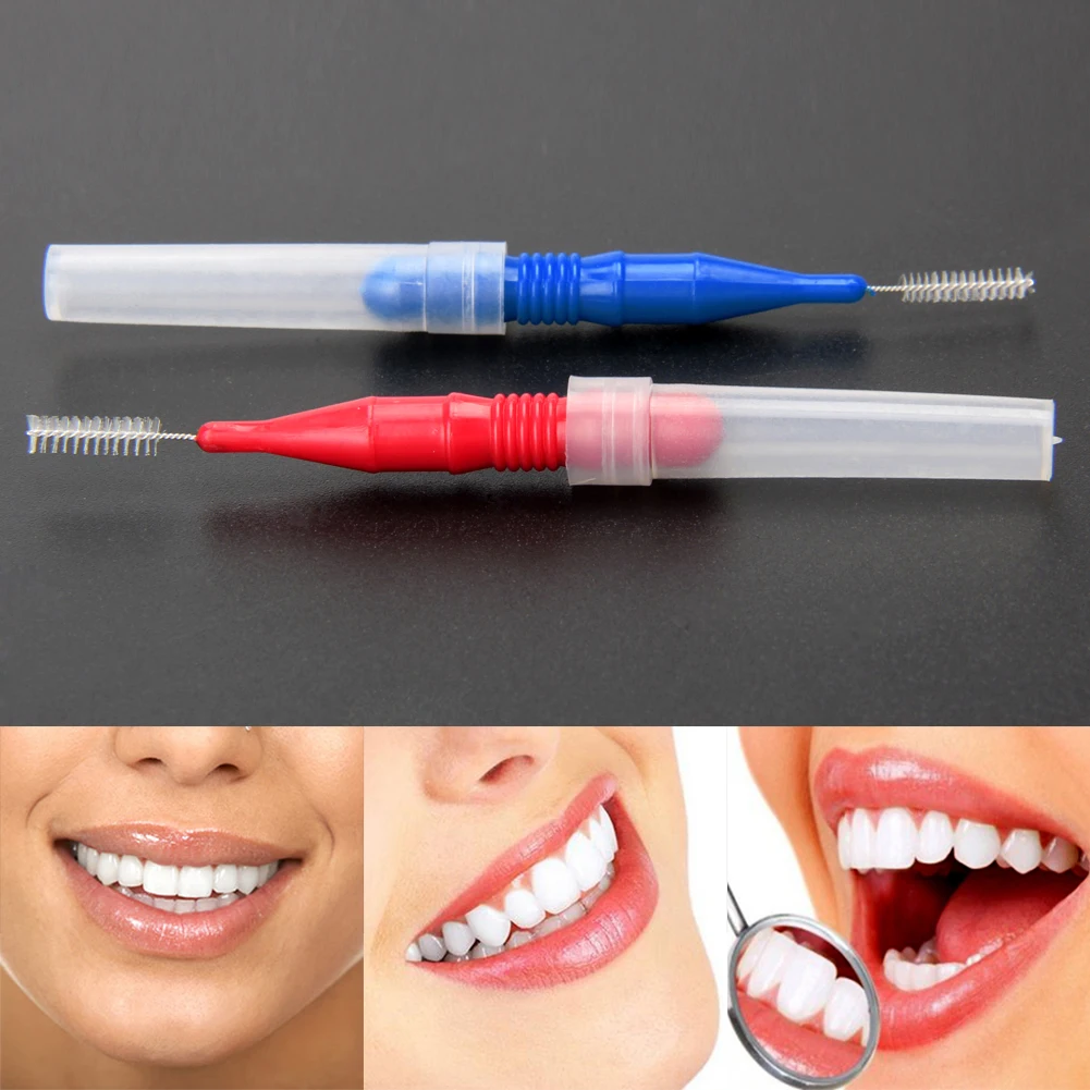 30Pcs Interdental Brush Dental Toothpicks Brush Orthodontic Dental Tooth Brush Oral Interdental Brush for Teeth Health Care
