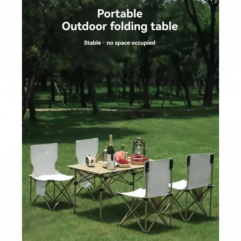 Outdoor Folding Table Portable Camping Table Can Store Egg Roll Table Simple Stall Small Square Table