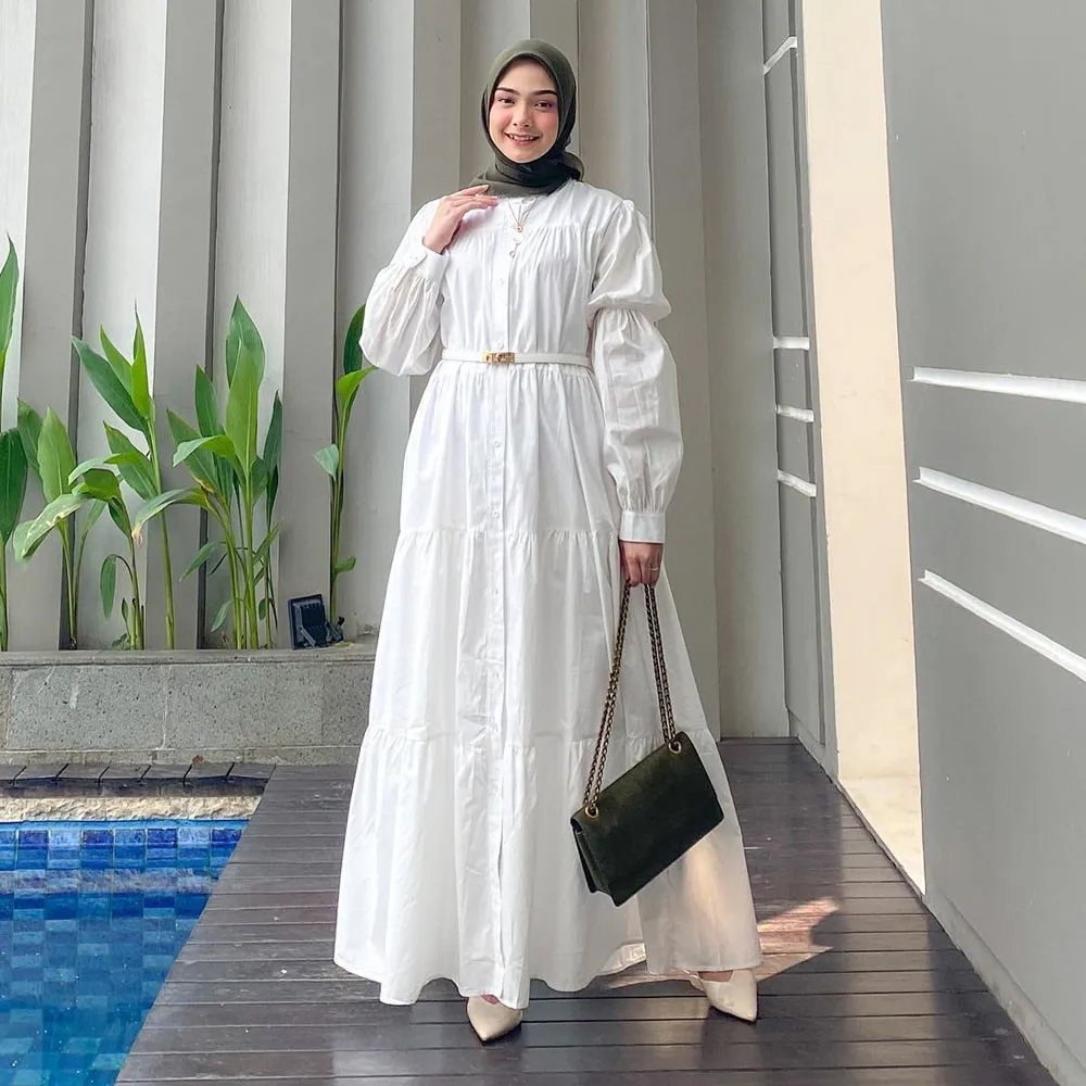 

Женское платье макси на пуговицах Дубай Абая мусульманский кафтан Ид Джеллаба исламский Джалабия кафтан халат марокаин мусульман повседневные платья