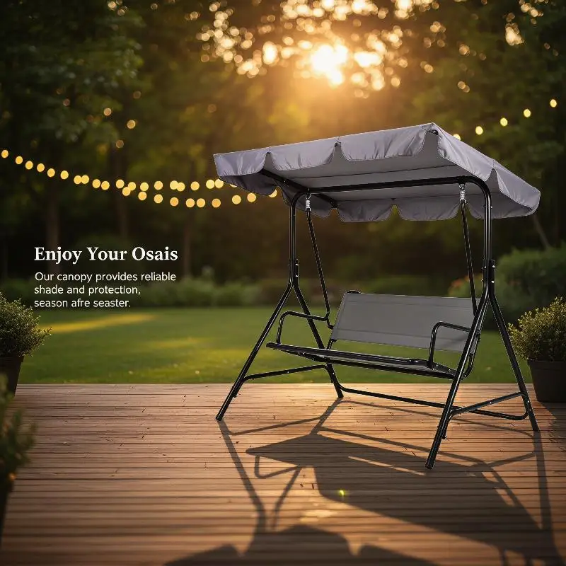 Porch Swing Seat Canopy Waterproof Windproof Anti-UV Garden Furniture Cover Swing Chair Awning For Garden Outdoor Patio