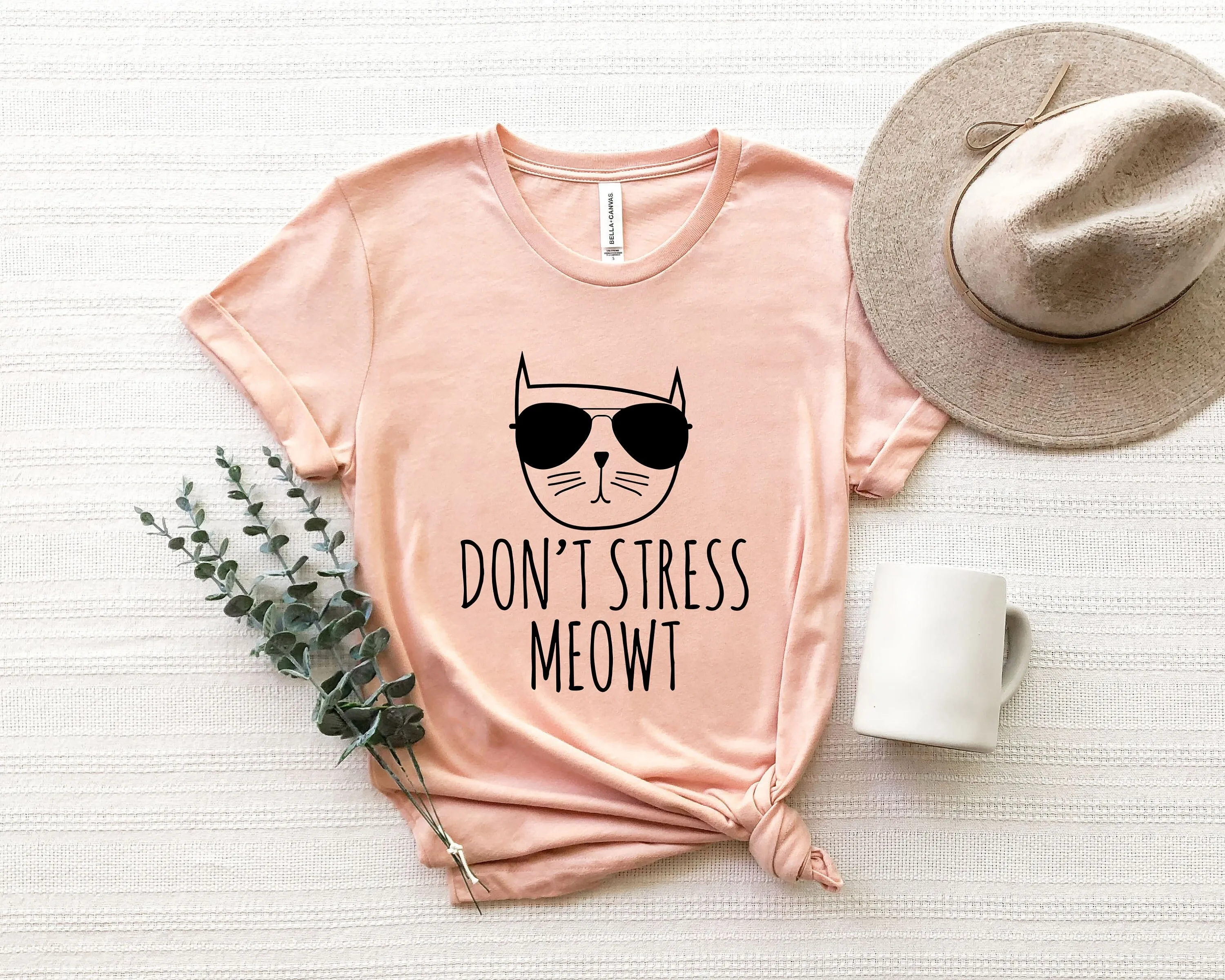 Don't Stress MeowT T Shirt Cat Lover Funny Sarcastic