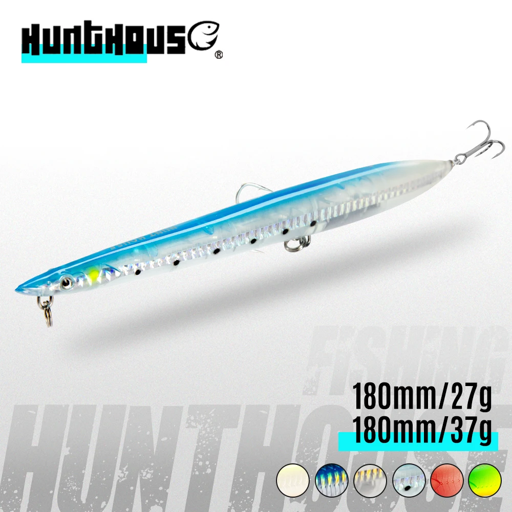 

Hunthouse Needle Stickbait Pencil Floating Sea Fishing Lure Sinking Sandeel Hard Bait 180mm 27g 37g Saltwater For Bass Tackle